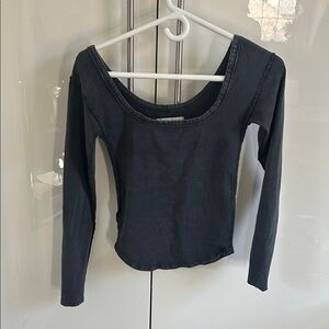 We The Free Charcoal Long Sleeve Top